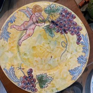 Italian Plate with Cherub and grapes